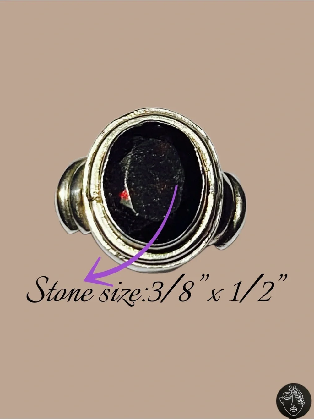 VTG NWT Sterling Silver 925 Red Garnet Solitaire Ring Size 5.5 Boho